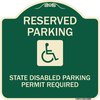 Signmission Reserved Parking State Disabled Parking Permit Required Heavy-Gauge Alum, 18" x 18", G-1818-23008 A-DES-G-1818-23008